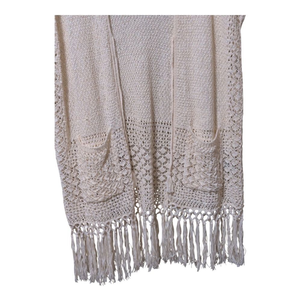 Ralph Lauren Denim & Supply cream crochet open-weave sleeveless long cardigan XS - Picture 10 of 12